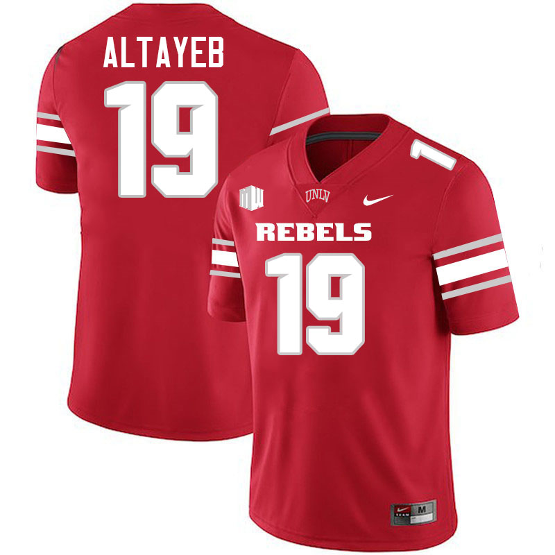 #19 Mohamed Altayeb UNLV Rebels College Football Jersey Stitched-Scarlet